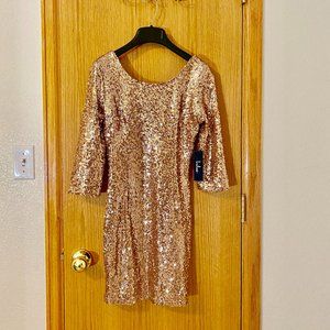 Gold sequin dress